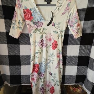 Joe & Elle Multicolor Floral Long Sleeve Dress